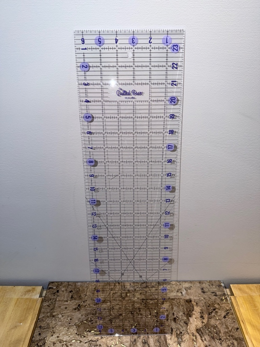 6” x 24” Quilted Bear Clear Acrylic Quilting Ruler with Purple Markings 🧵